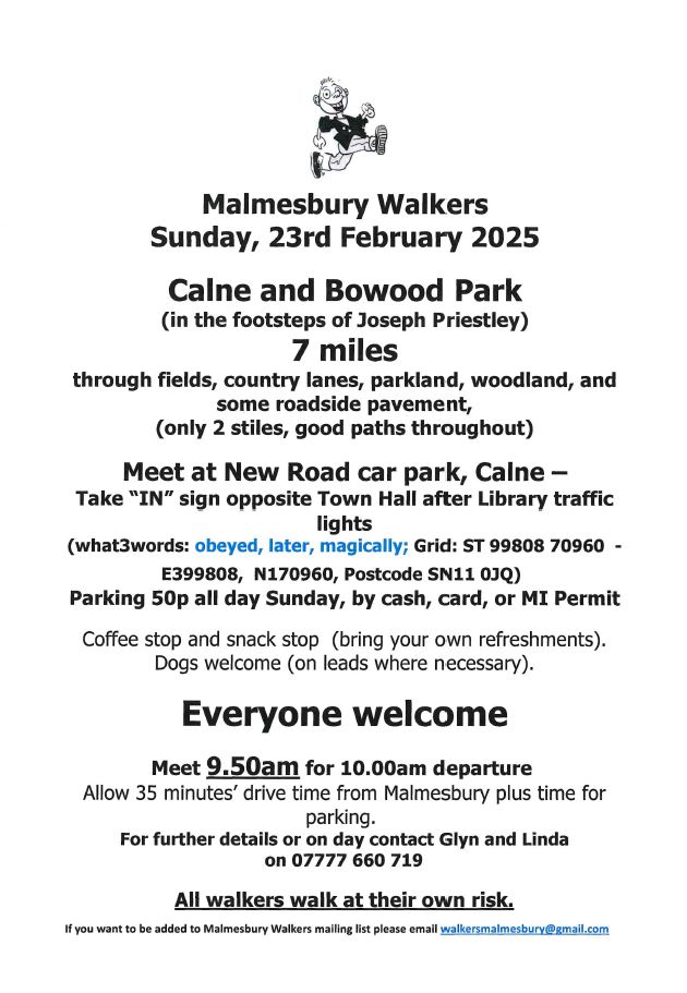 Malmesbury Walkers - 7 miles - Calne & Bowood Park